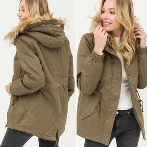 Utility Jacket Sherpa army green fur & lining